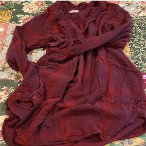 Free People CP Shades Flannel Teton Tunic Size XS Preowned Beautiful!!